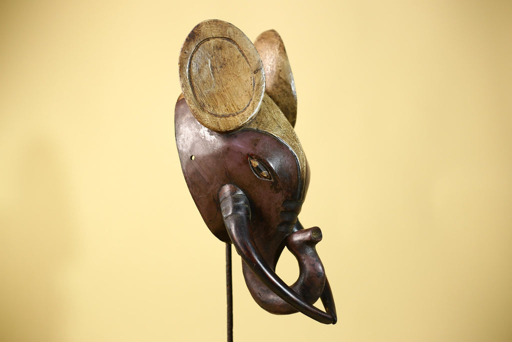 African Elephant Mask Wooden African Art Tribal Wall Decor Large-G6112