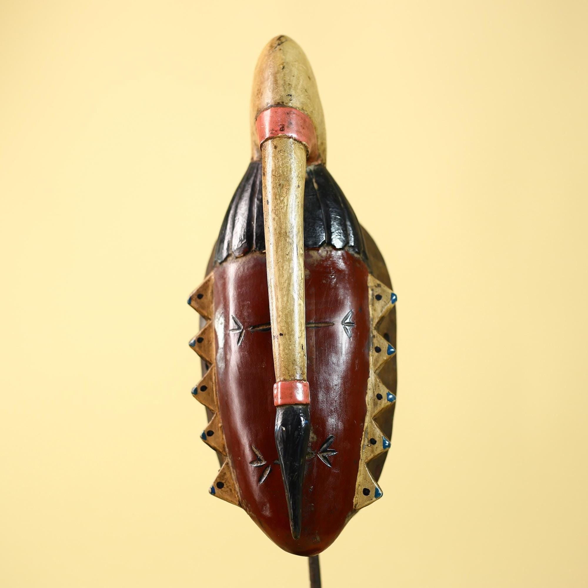 Handmade African Baule Carved Wood Tribal Wall Decor-G6114