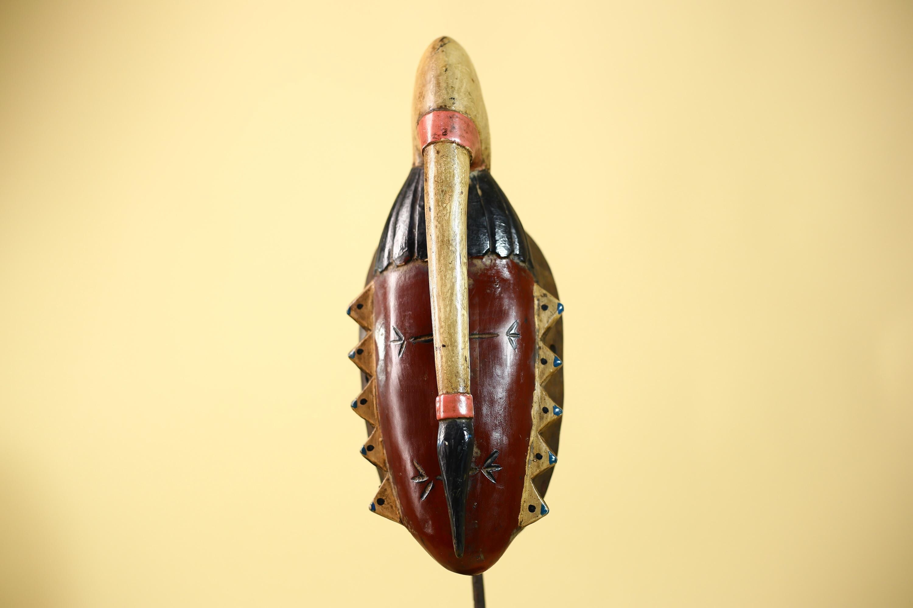 Handmade African Baule Carved Wood Tribal Wall Decor-G6114
