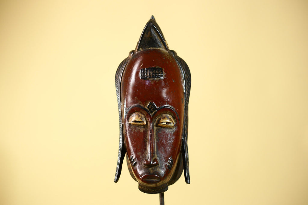 Hand Carved Baule Mask  African Tribal Art, West Africa-G6115