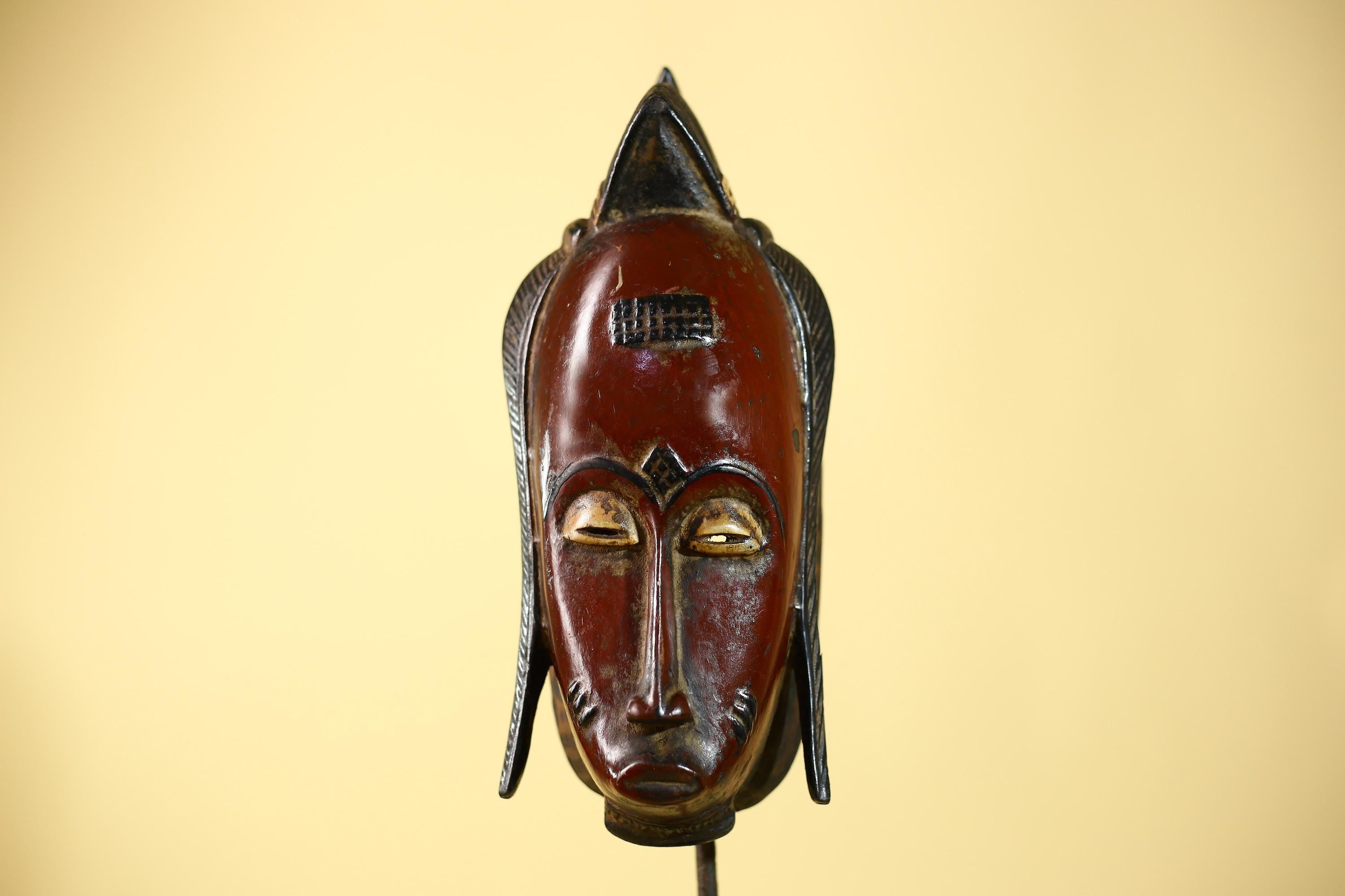 Hand Carved Baule Mask  African Tribal Art, West Africa-G6115