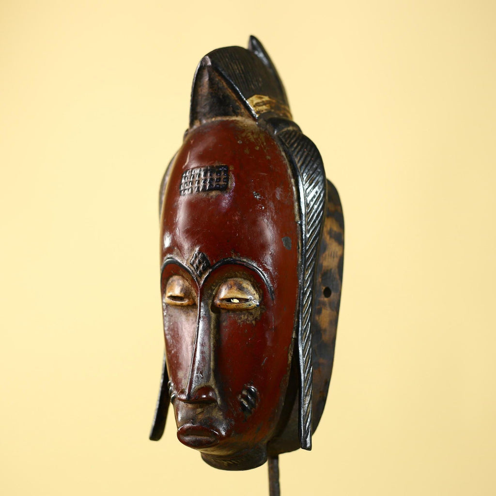 Hand Carved Baule Mask  African Tribal Art, West Africa-G6115