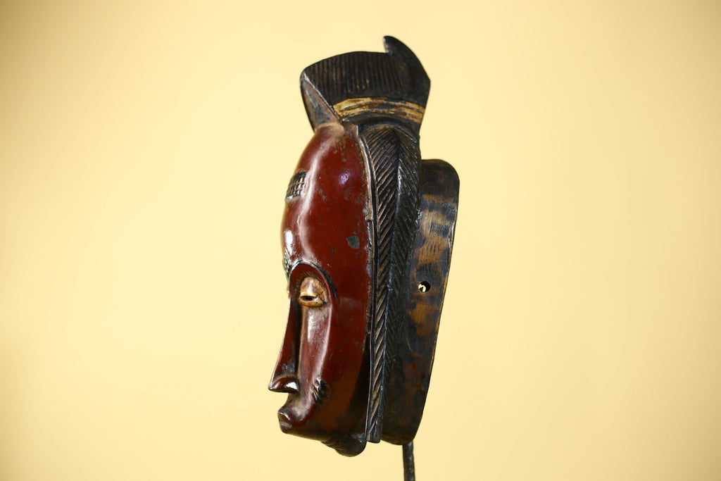 Hand Carved Baule Mask  African Tribal Art, West Africa-G6115