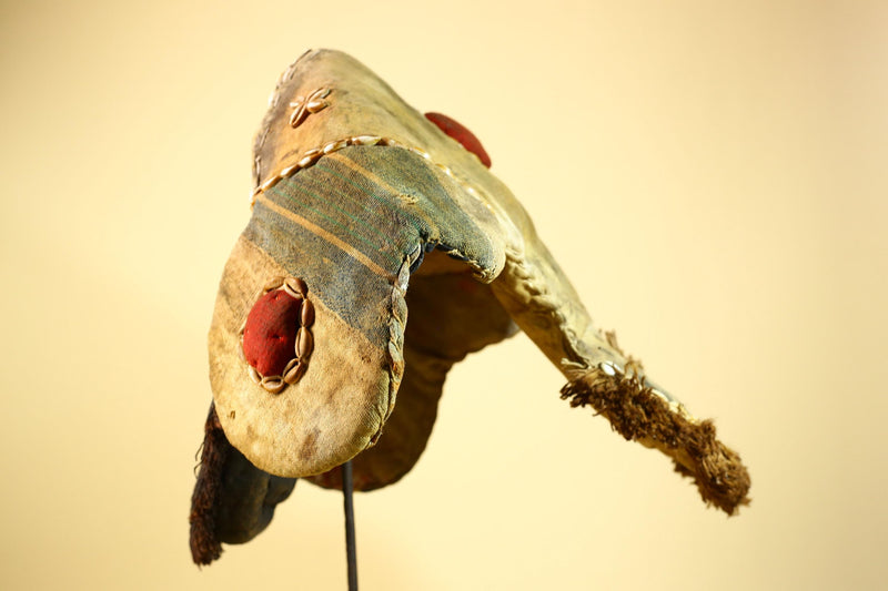 Vintage Dan Deangle Mask Cowrie Shell Ceremonial African Tribal Art Liberia-G5994