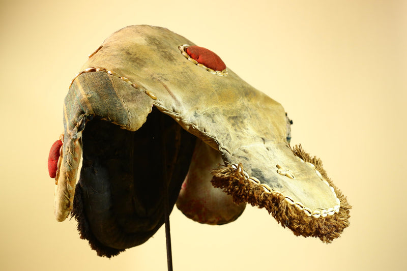 Vintage Dan Deangle Mask Cowrie Shell Ceremonial African Tribal Art Liberia-G5994