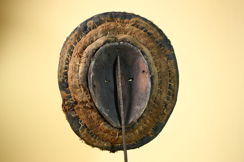 African Dan Tribal Mask Cowrie Shells Red Cloth Ceremonial Art Mask -G5997