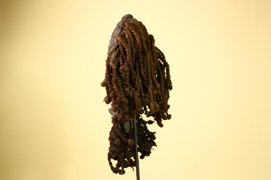 Antique Dan Mask Côte d'Ivoire Tribal Art Cowrie Shell Braided Handcrafted -G6001