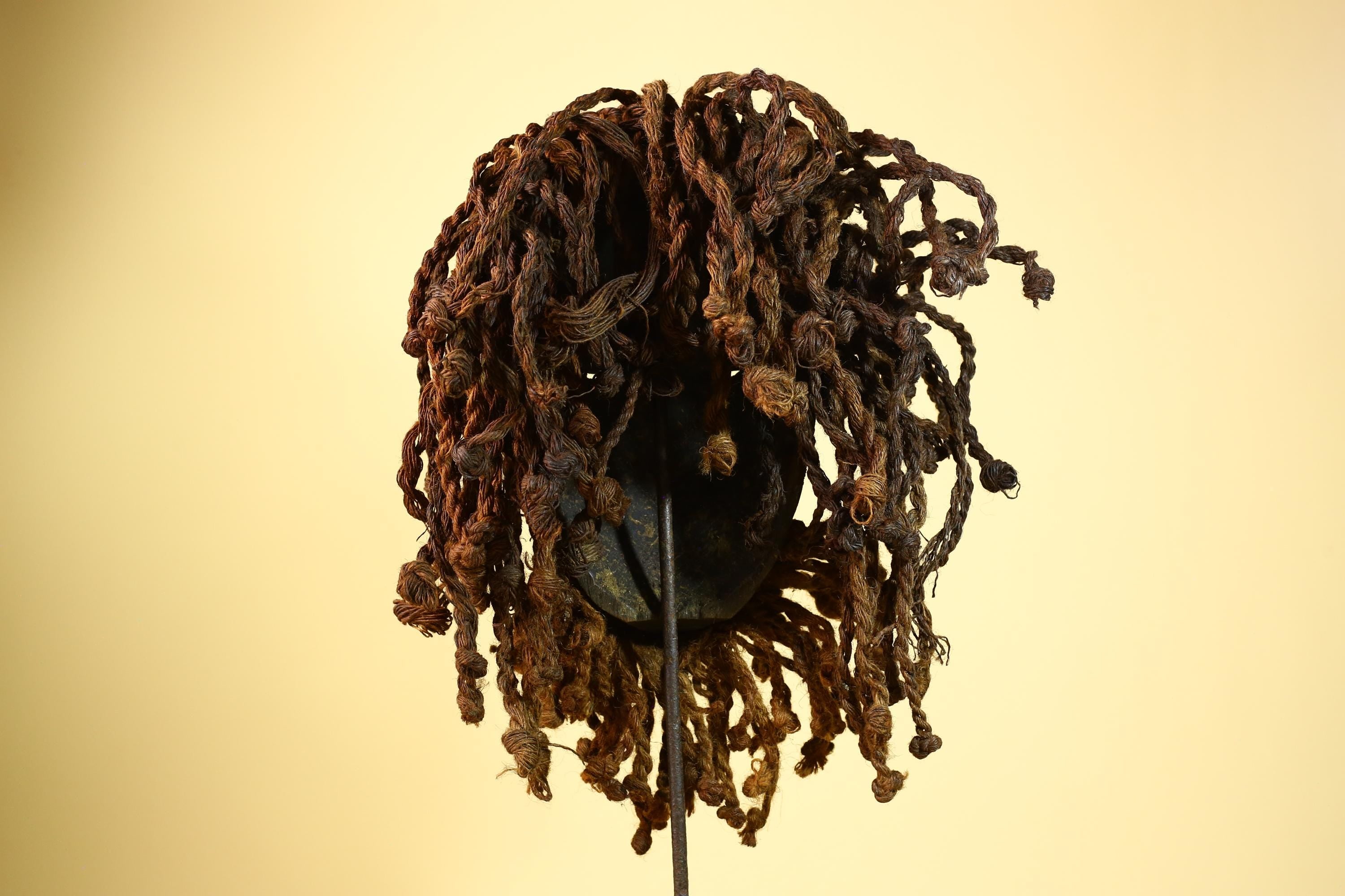 African Vintage Dan Mask Côte d'Ivoire Tribal Art With Cowrie & Braided  -G6003