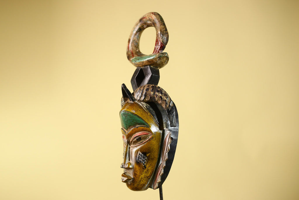 Handmade African Baule Ring Crest Wooden African Art Tribal Wall Decor-G6118