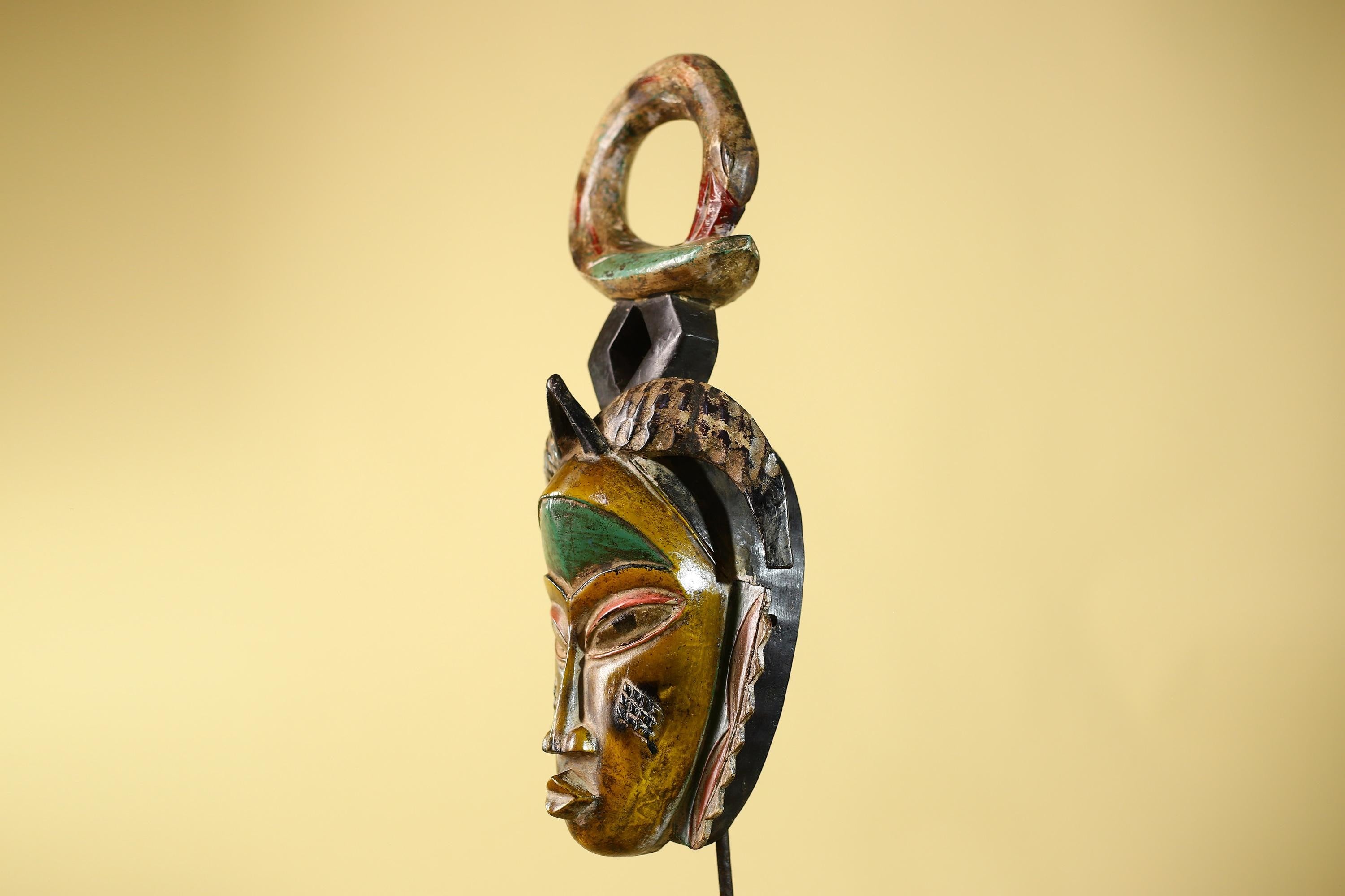 Handmade African Baule Ring Crest Wooden African Art Tribal Wall Decor-G6118