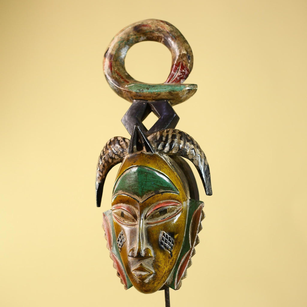 Handmade African Baule Ring Crest Wooden African Art Tribal Wall Decor-G6118