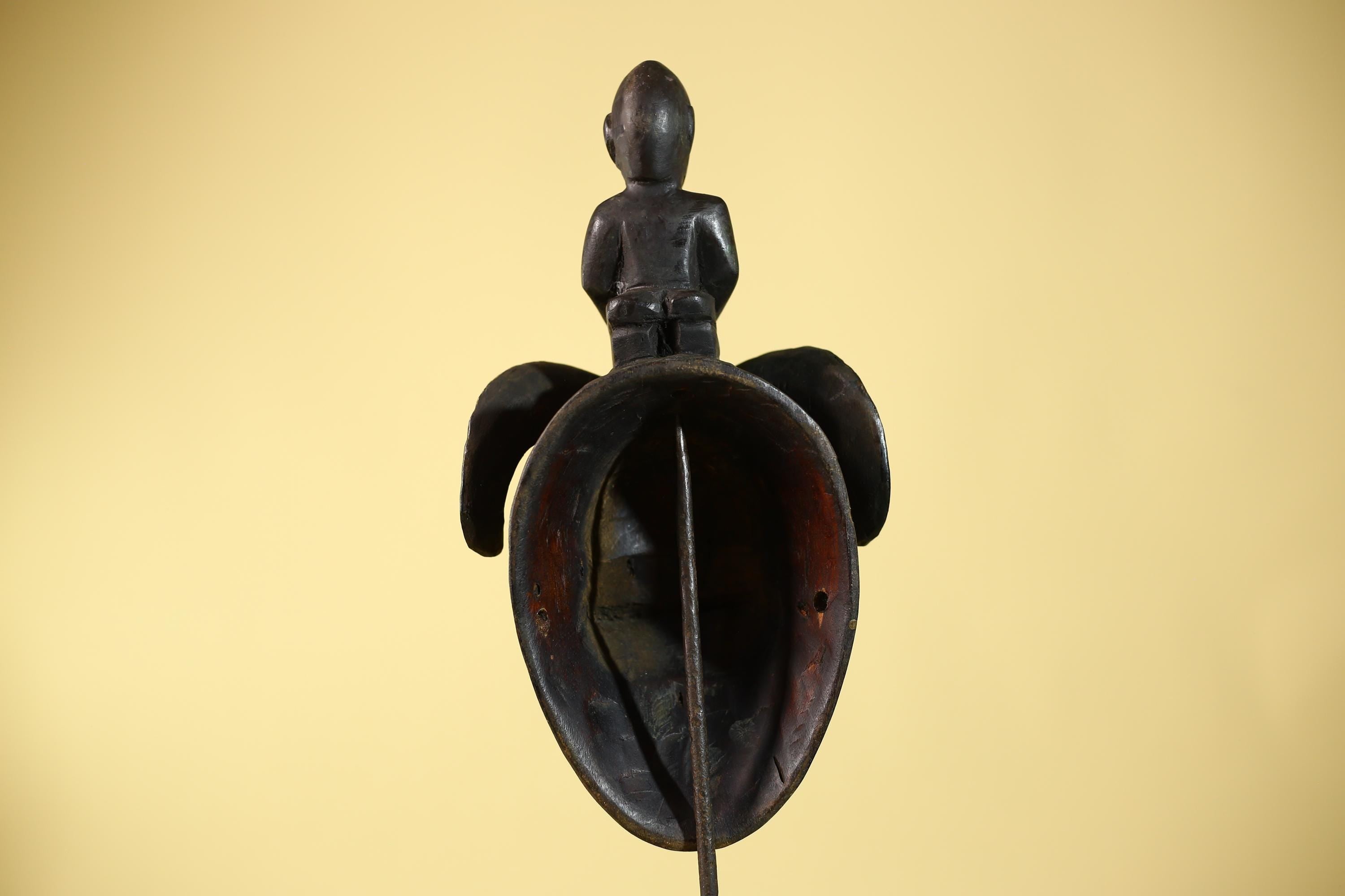 Hand Carved Baule Figure Crest Wooden African Art Tribal Wood Sculpture-G6119