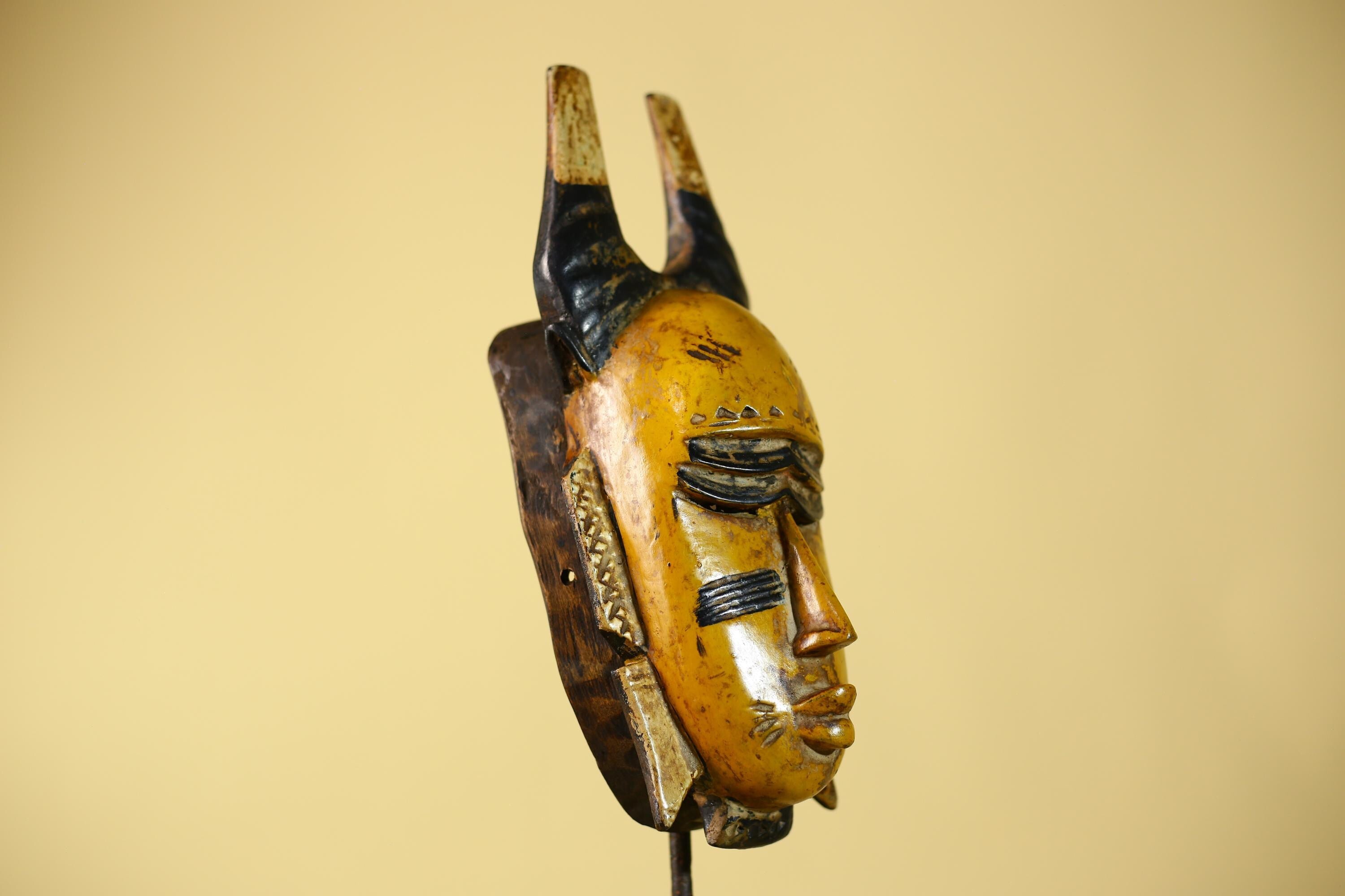 Handmade African Mask Baule Style Tribal Wall Art Hand Carved-G6123