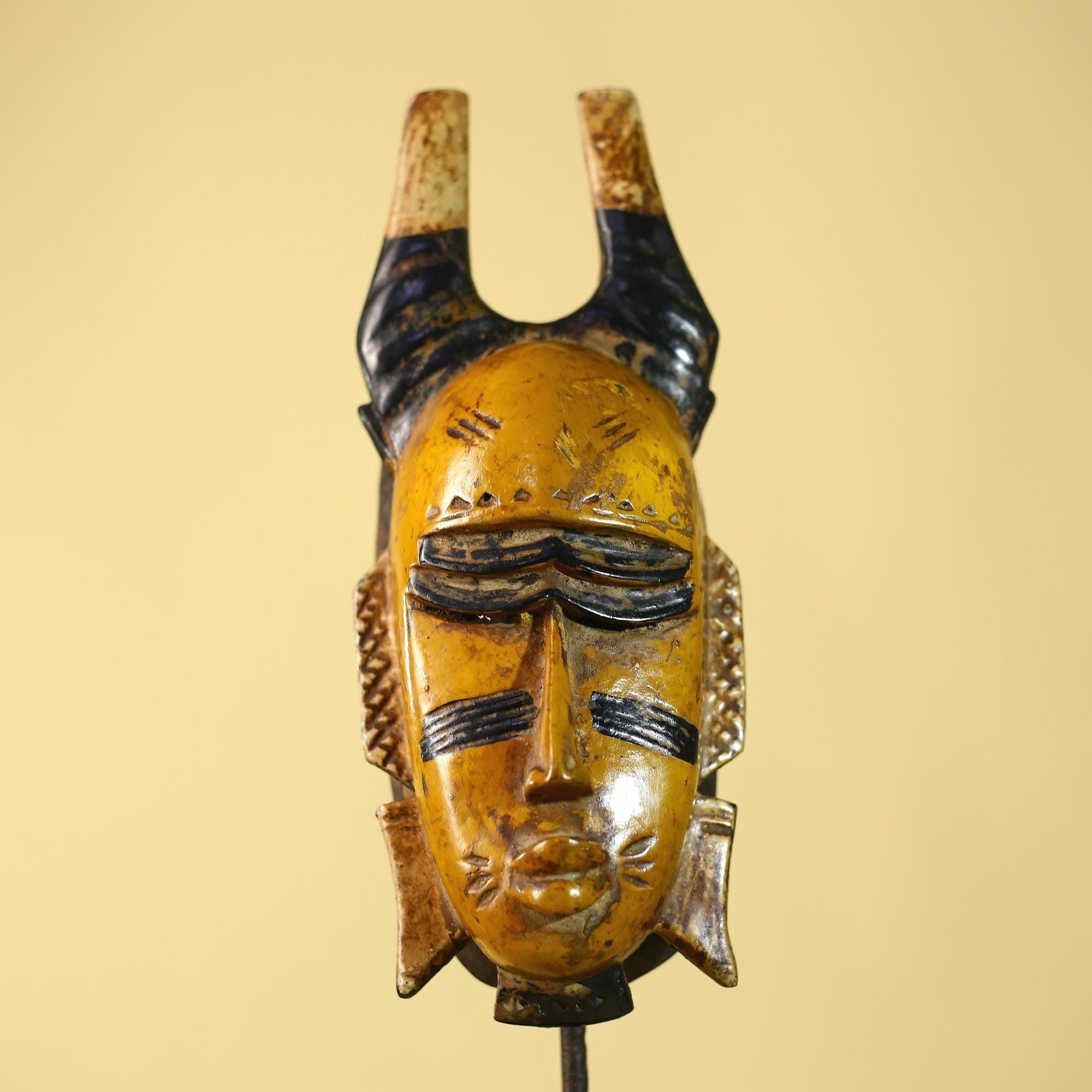 Handmade African Mask Baule Style Tribal Wall Art Hand Carved-G6123