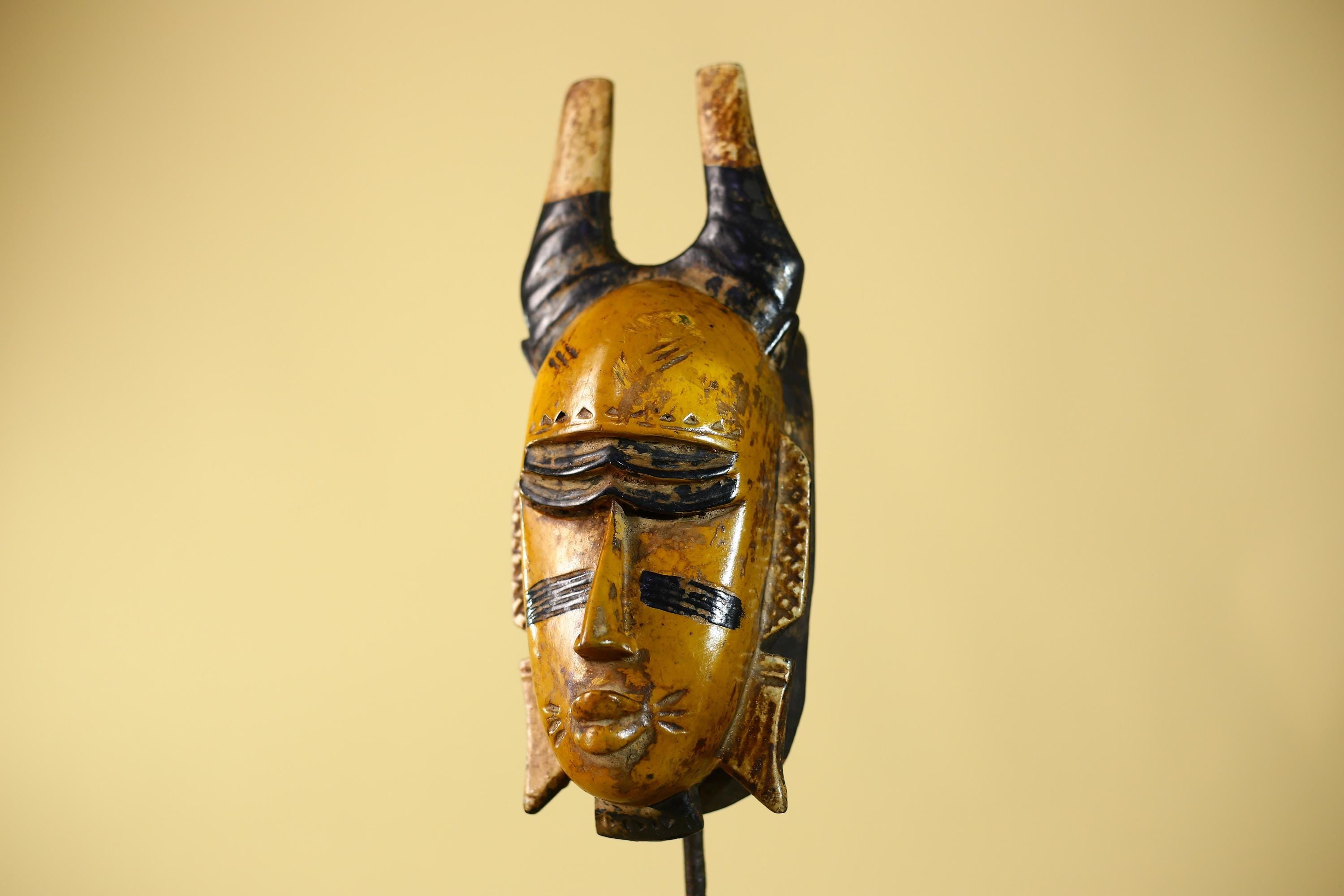 Handmade African Mask Baule Style Tribal Wall Art Hand Carved-G6123
