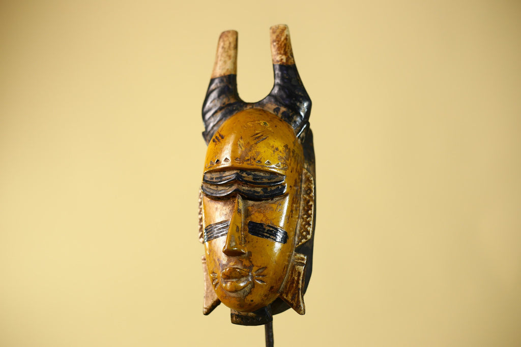 Handmade African Mask Baule Style Tribal Wall Art Hand Carved-G6123