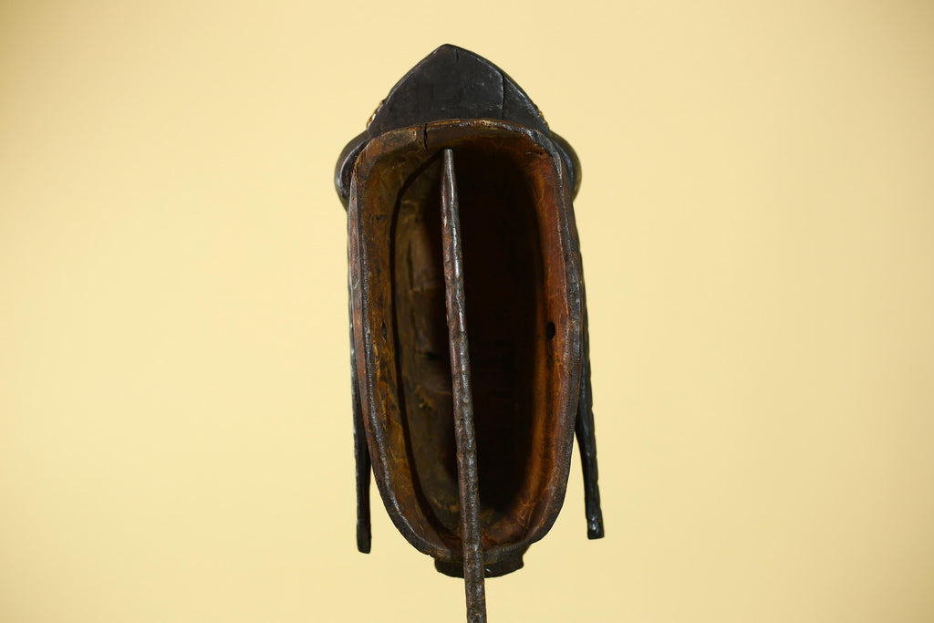 Handcrafted African Guro Mask: Dark-Red Face Tribal Wood Sculpture Ethnic-G6125