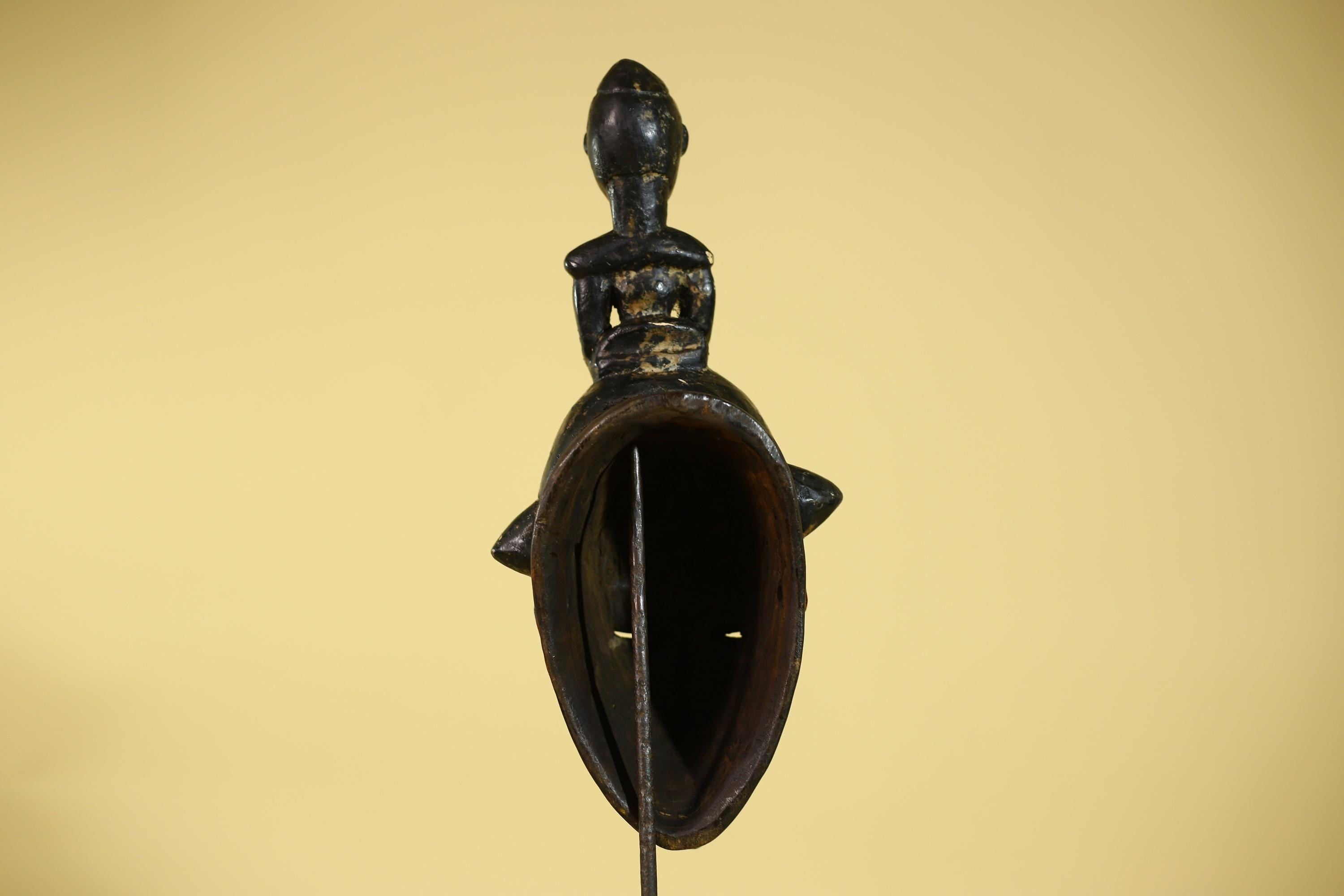 African Guro Mask With Figure Headdress – Hand Carved Tribal Wall Art-G6128