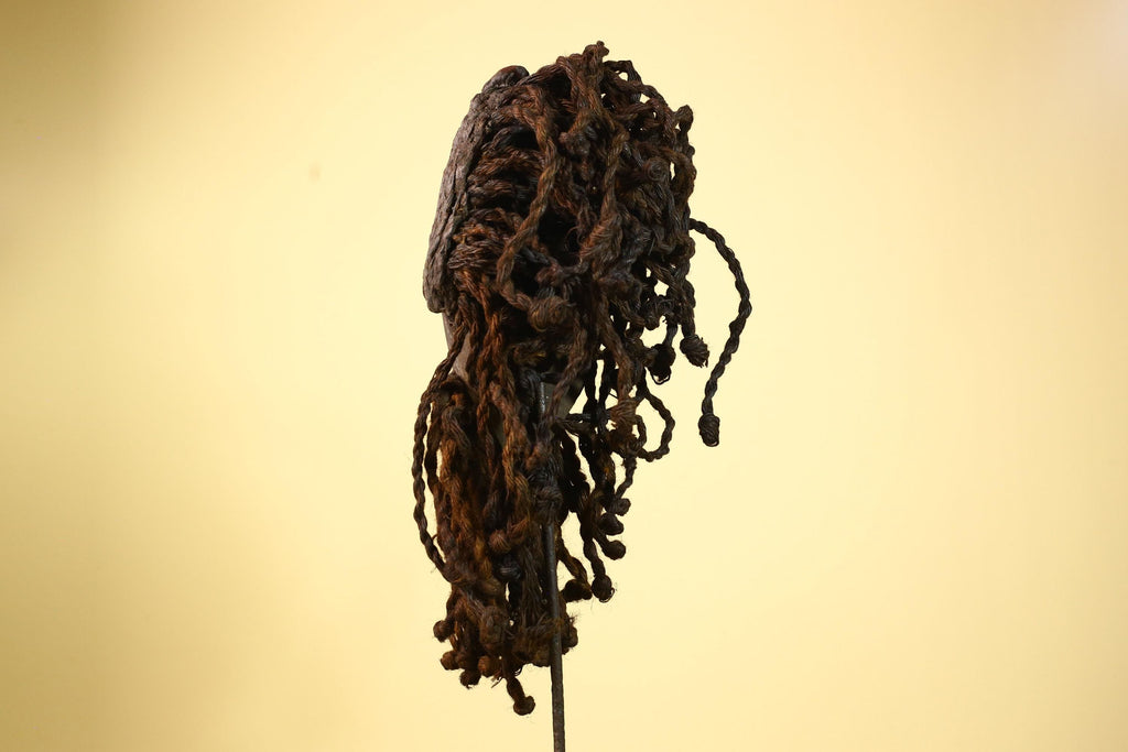 Antique Dan Mask with Braided Beard Cowrie Detail African Ritual Art-G6012