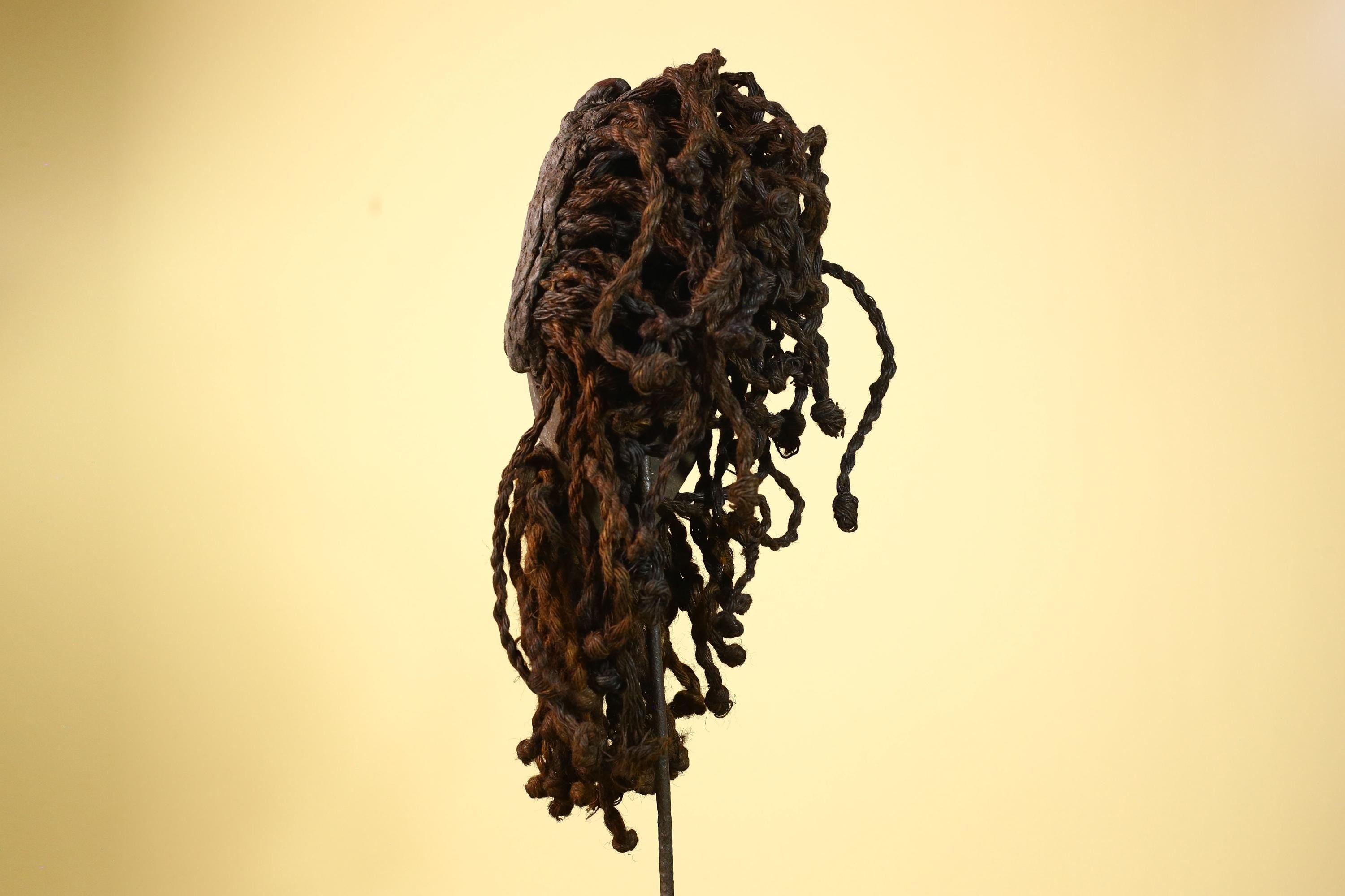Antique Dan Mask with Braided Beard Cowrie Detail African Ritual Art-G6012