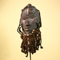 Antique Dan Mask with Braided Beard Cowrie Detail African Ritual Art-G6012