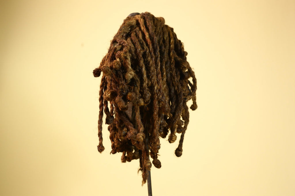 Antique Dan Mask Côte d'Ivoire African Tribal Art Cowrie Braids Metal Art-G6013