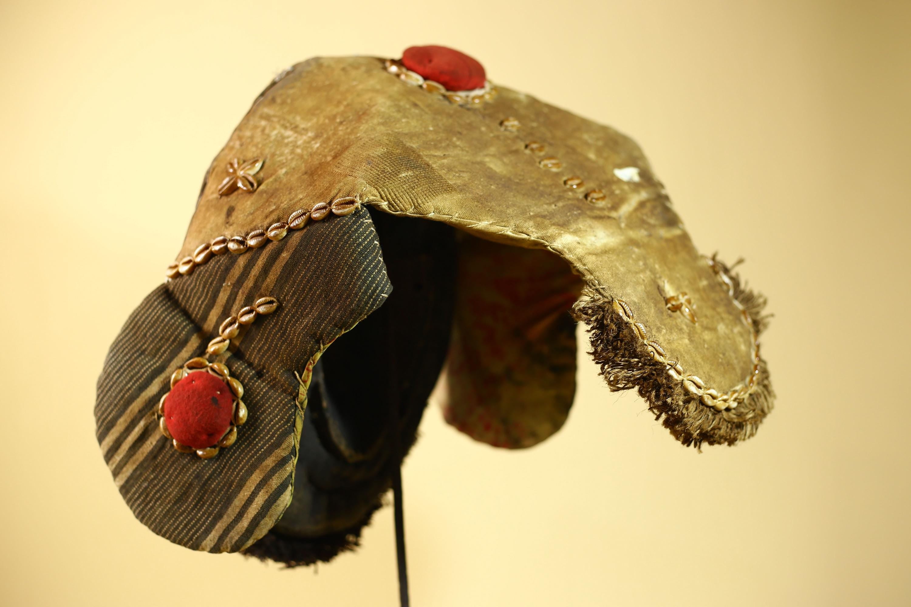 Antique Dan African Mask with Cowrie Shells Hood Tribal Ceremonial Mask-G6015