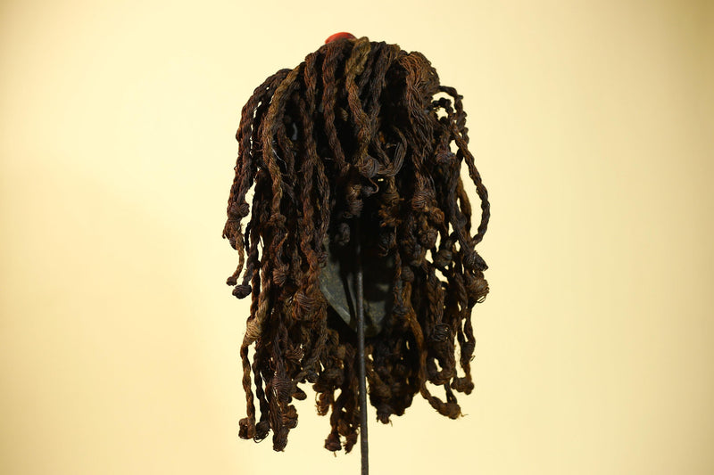 Vintage Dan Mask with Braided Hair &Cowrie Details African Tribal Mask Art-G6017