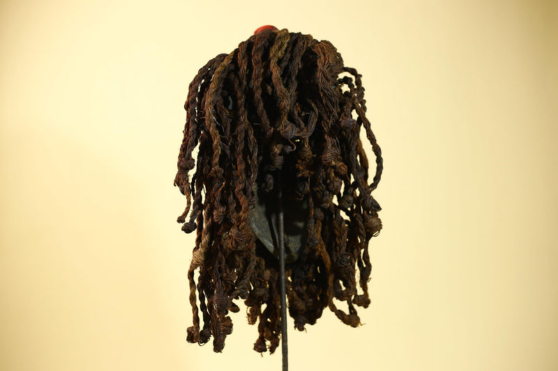 Vintage Dan Mask with Braided Hair &Cowrie Details African Tribal Mask Art-G6017