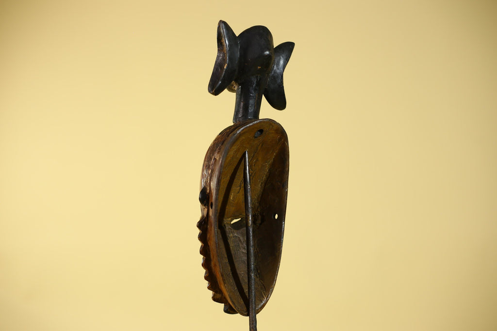 African Mask Baule Style Wooden Tribal Wall Art Vintage African Art-G6131