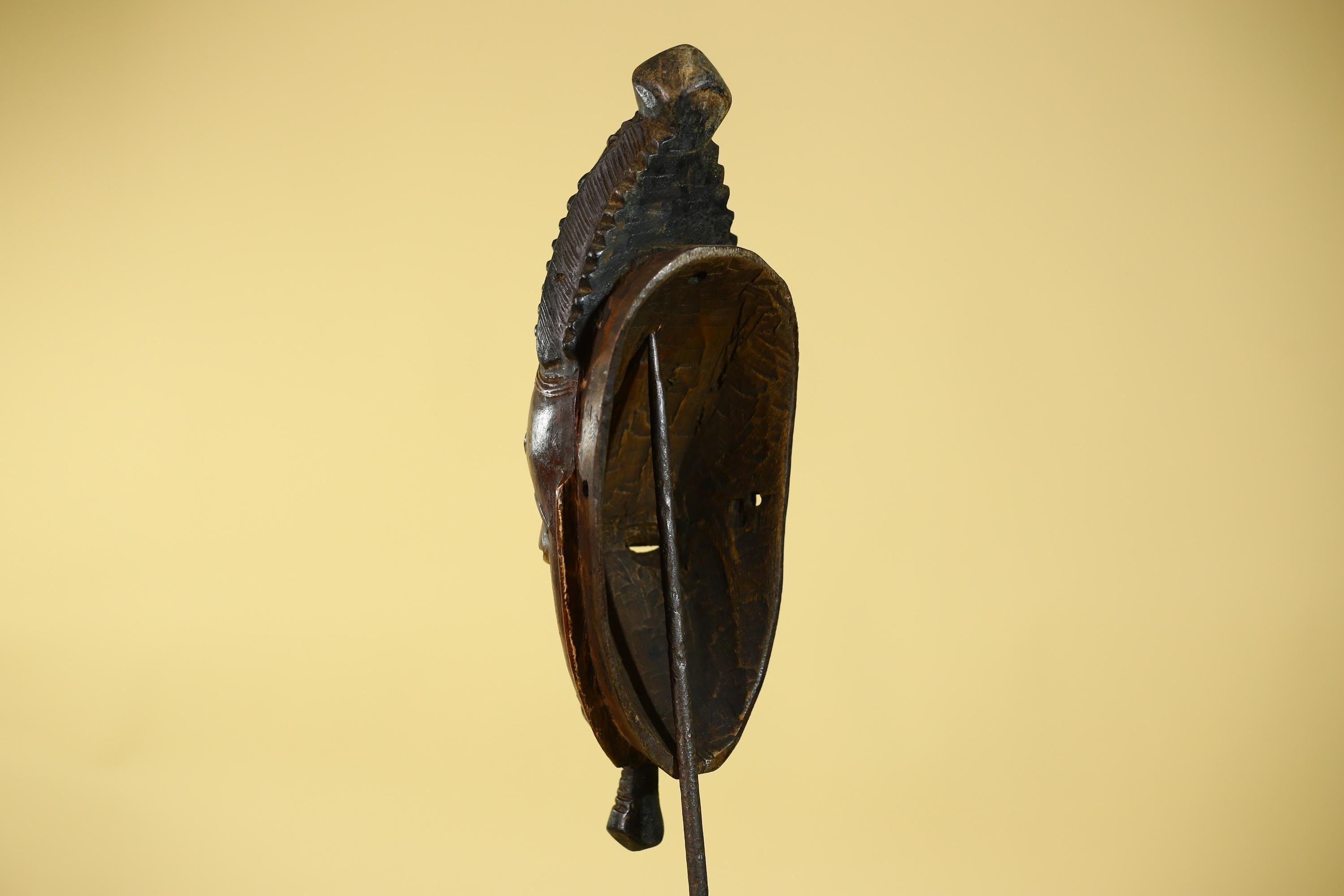 Vintage Baule African Mask Hand Carved Wood Tribal Wall Art-G6134