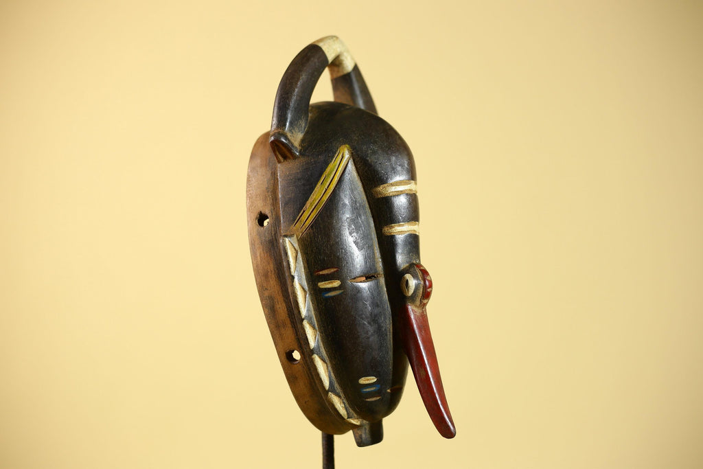 African Vintage Guro Bird-Nose Face Mask – Hand Carved Wood Wall Art-G6024