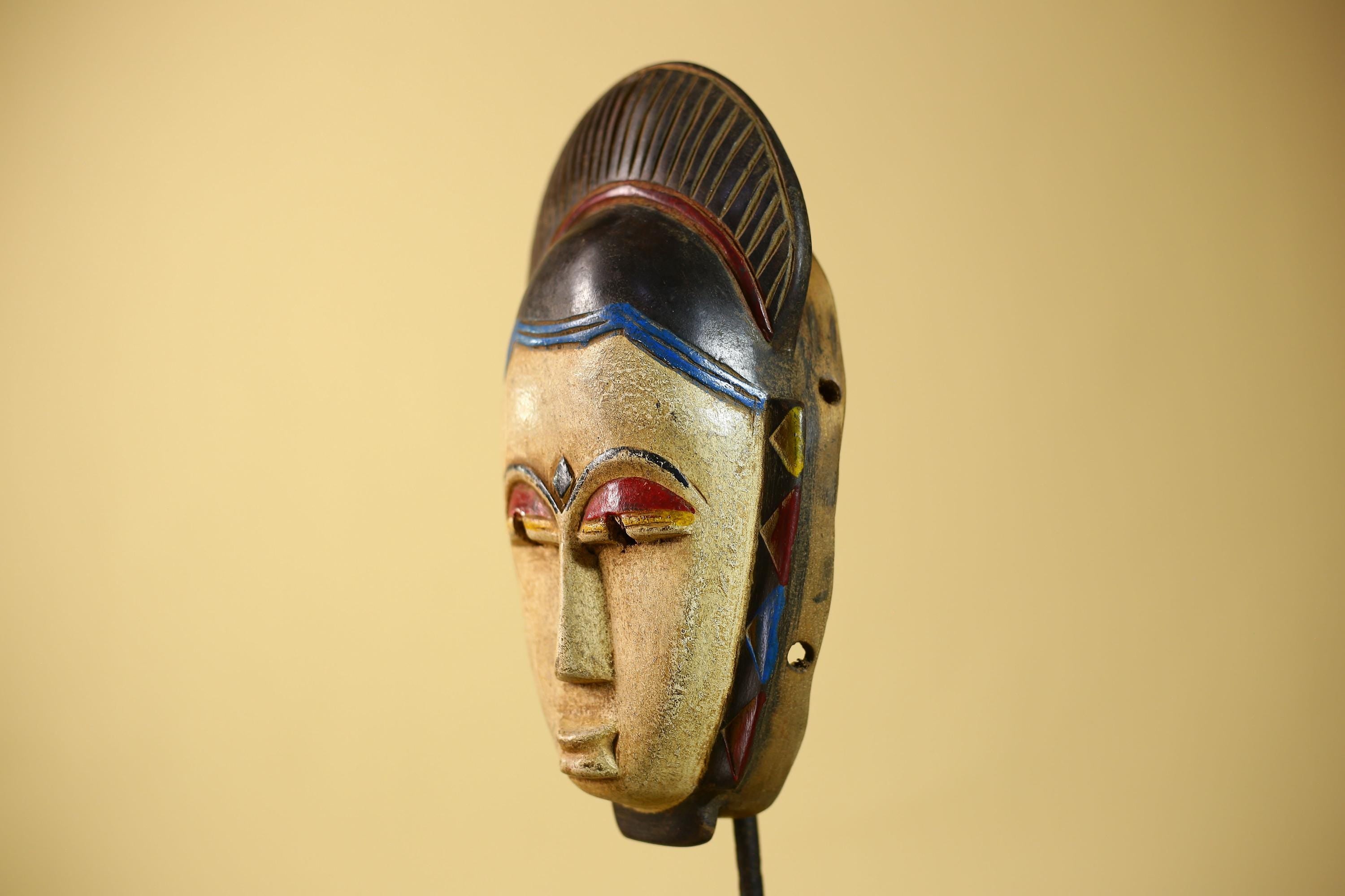 African Vintage Guro Hand-Carved Wood Wall Art–Collectible Ethnic Decor-G6025