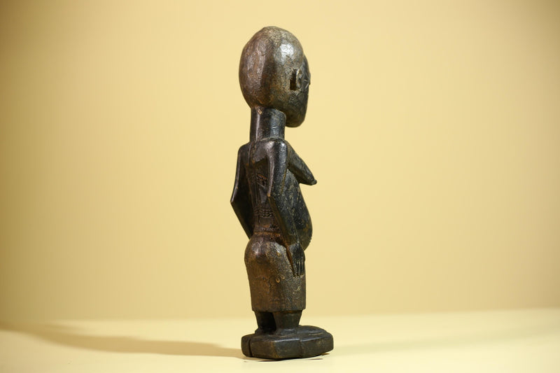 African Vintage Female Fertility Statue – Hand-Carved Ethnographic Statue-G6027