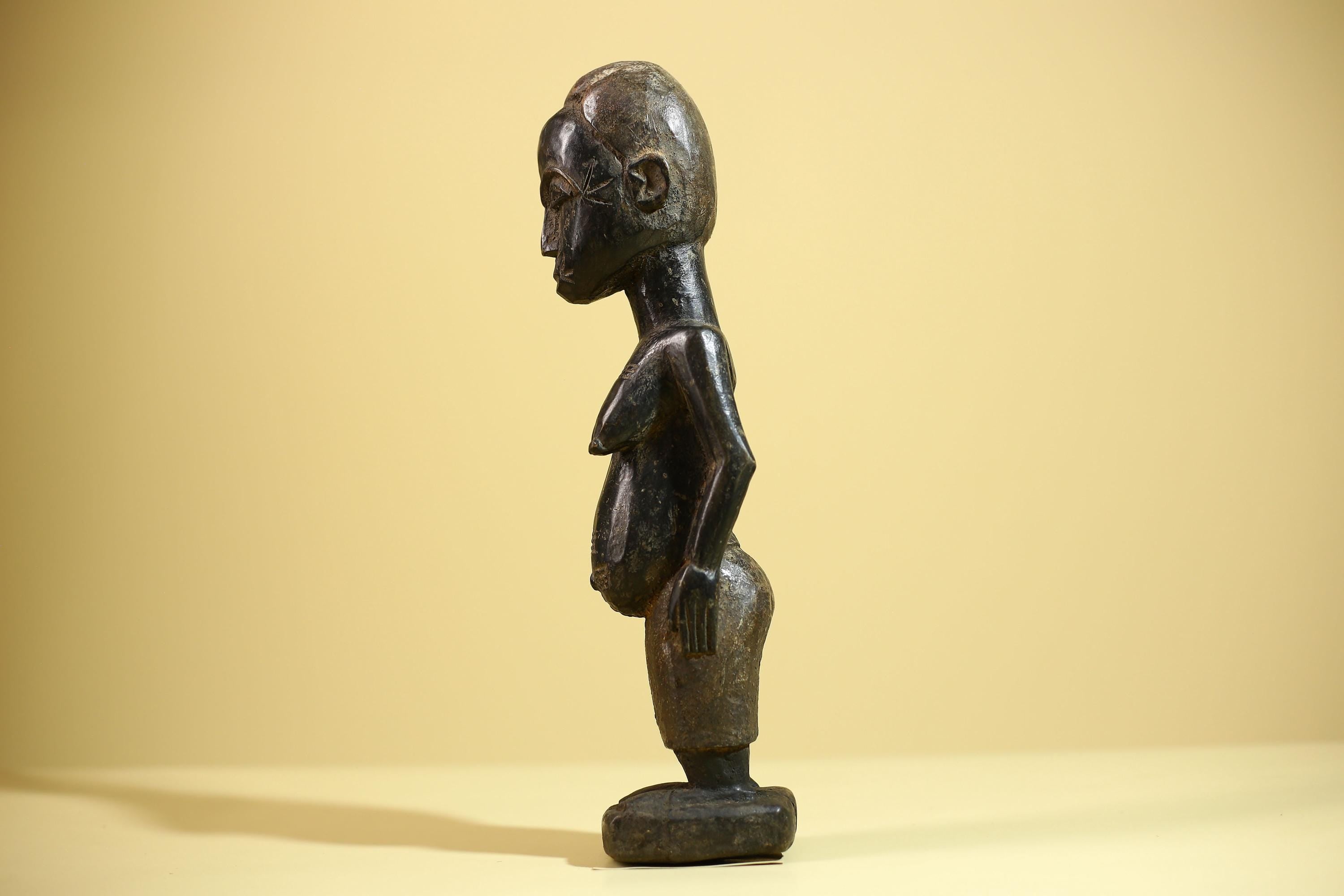African Vintage Female Fertility Statue – Hand-Carved Ethnographic Statue-G6027