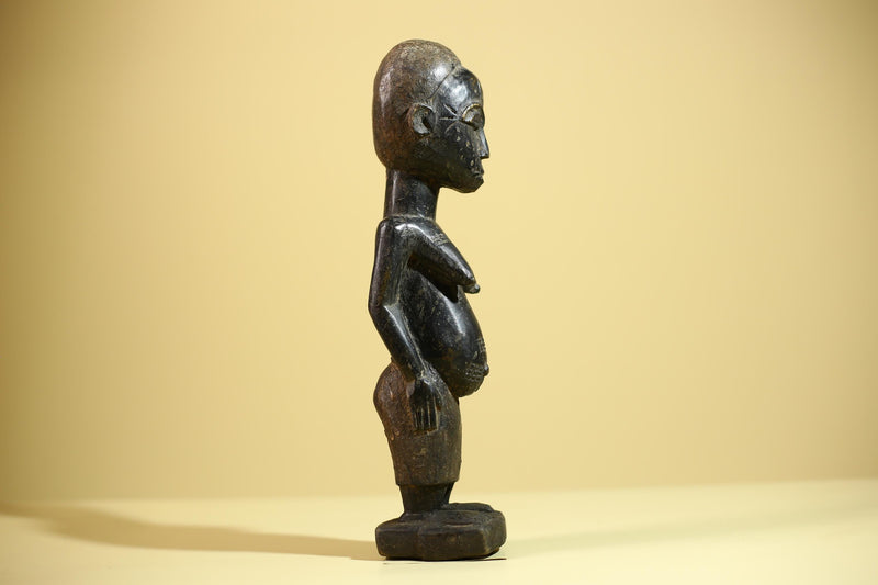 African Vintage Female Fertility Statue – Hand-Carved Ethnographic Statue-G6027