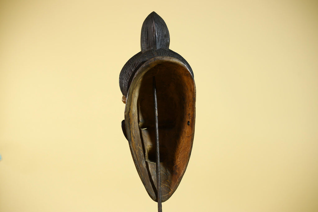 African Mask from the Baule Tribe – Hand Carved Wooden Tribal Art-G6141