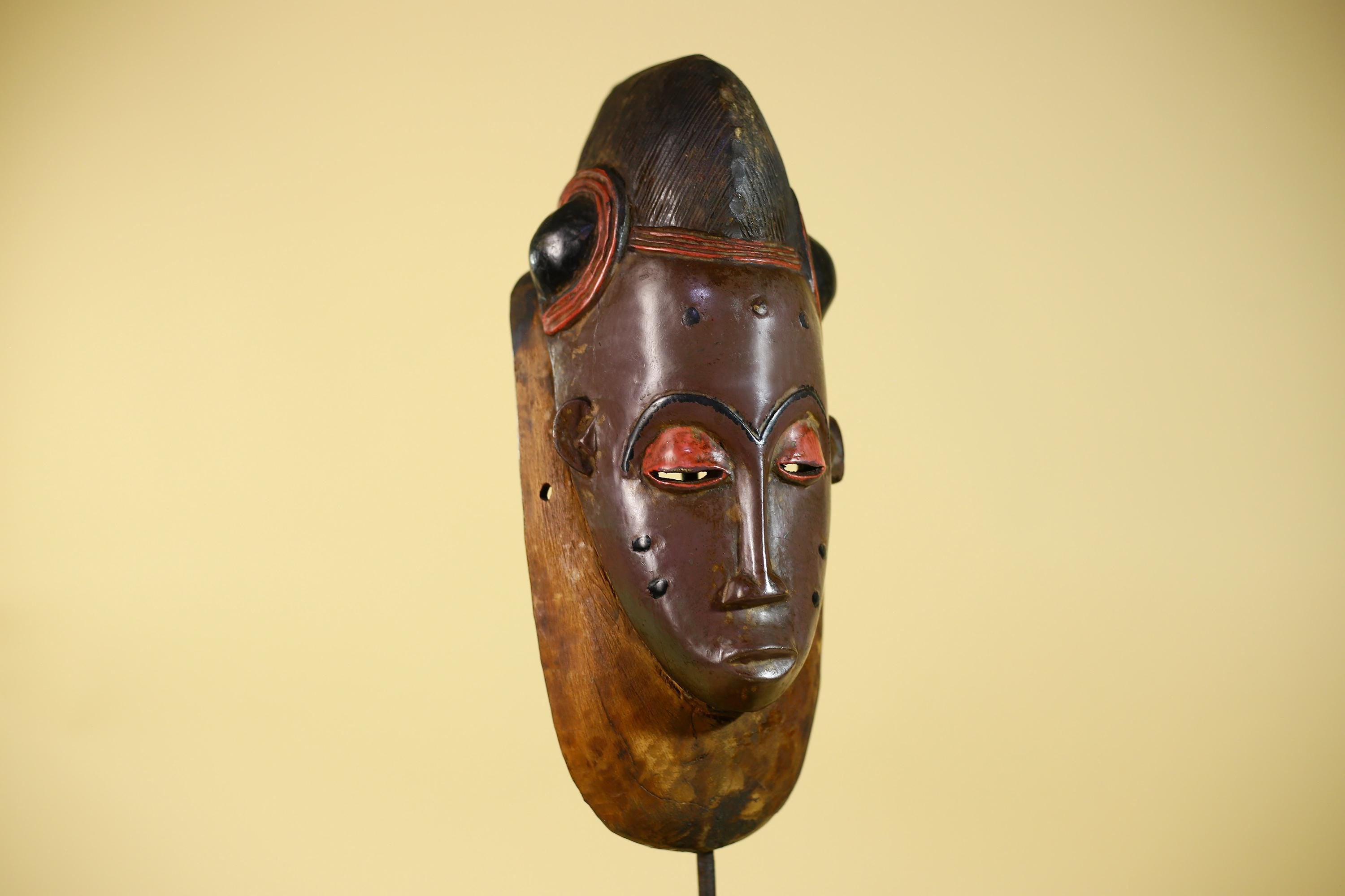 Baule African Mask Vintage Wooden Tribal Art African Wall Decor-G6143