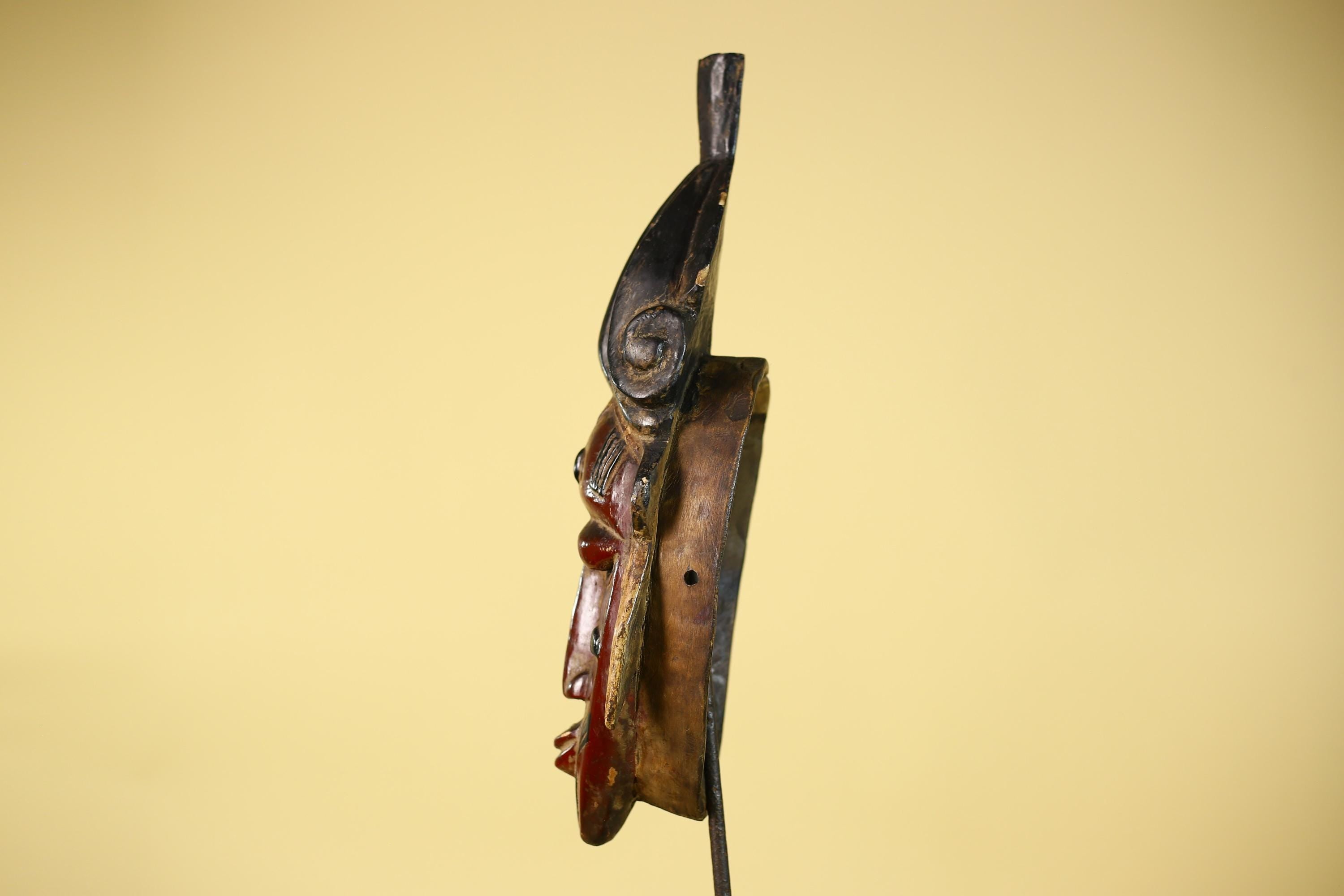 Baule African Mask Vintage Wooden Tribal Art African Wall Decor-G6144