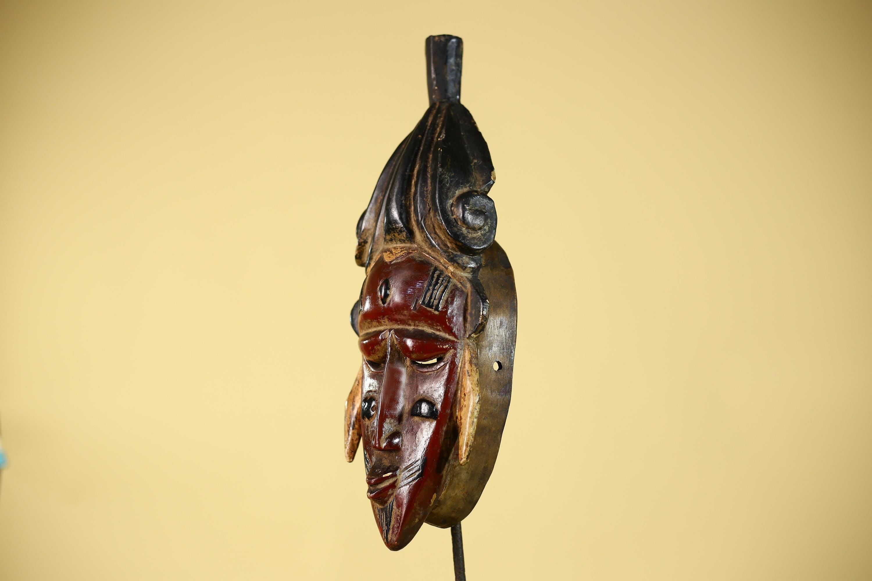 Baule African Mask Vintage Wooden Tribal Art African Wall Decor-G6144
