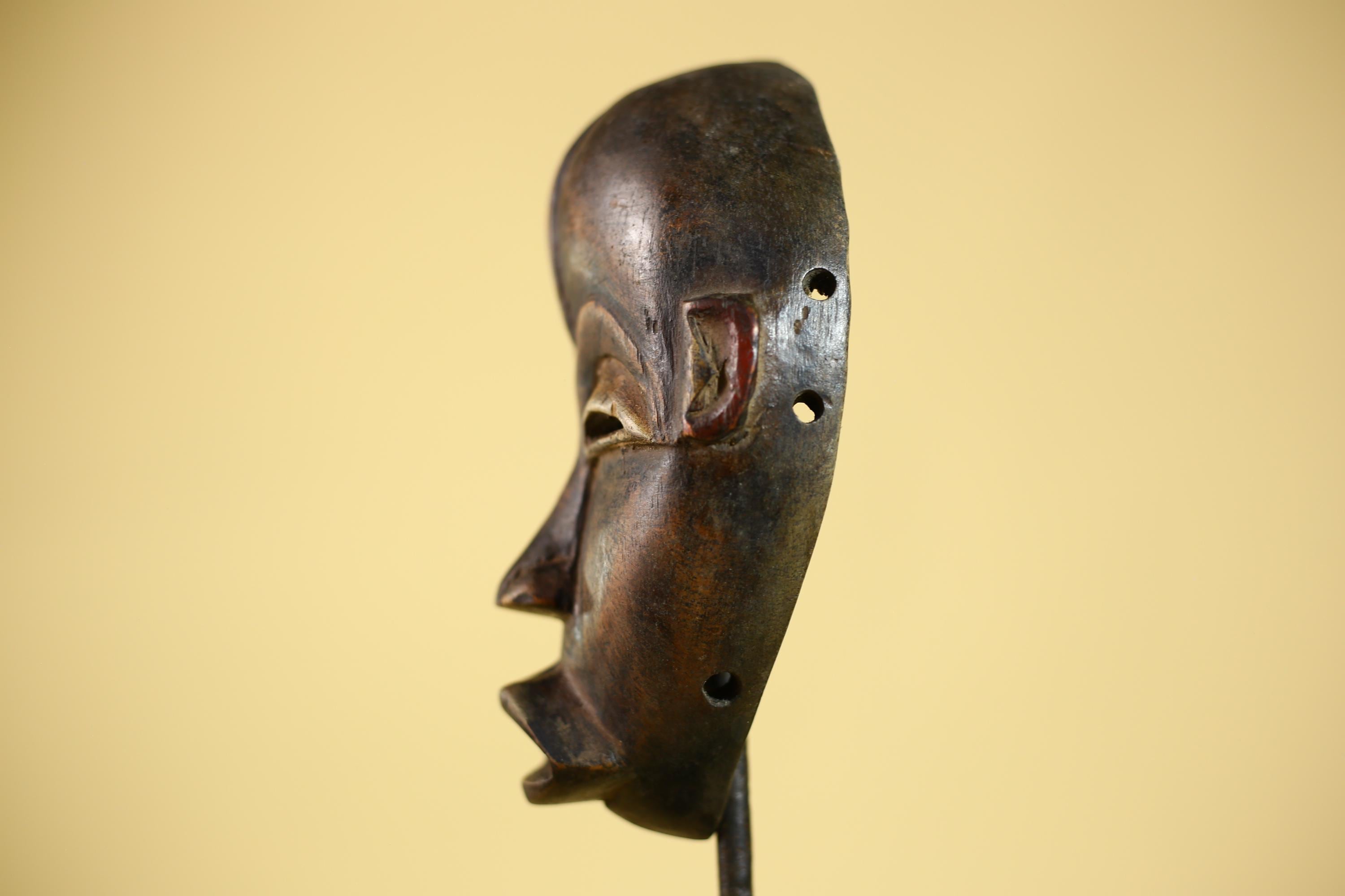 Vintage Dan Mask African Tribal Carved Wood Old Face Art Decor Authentic-G6042