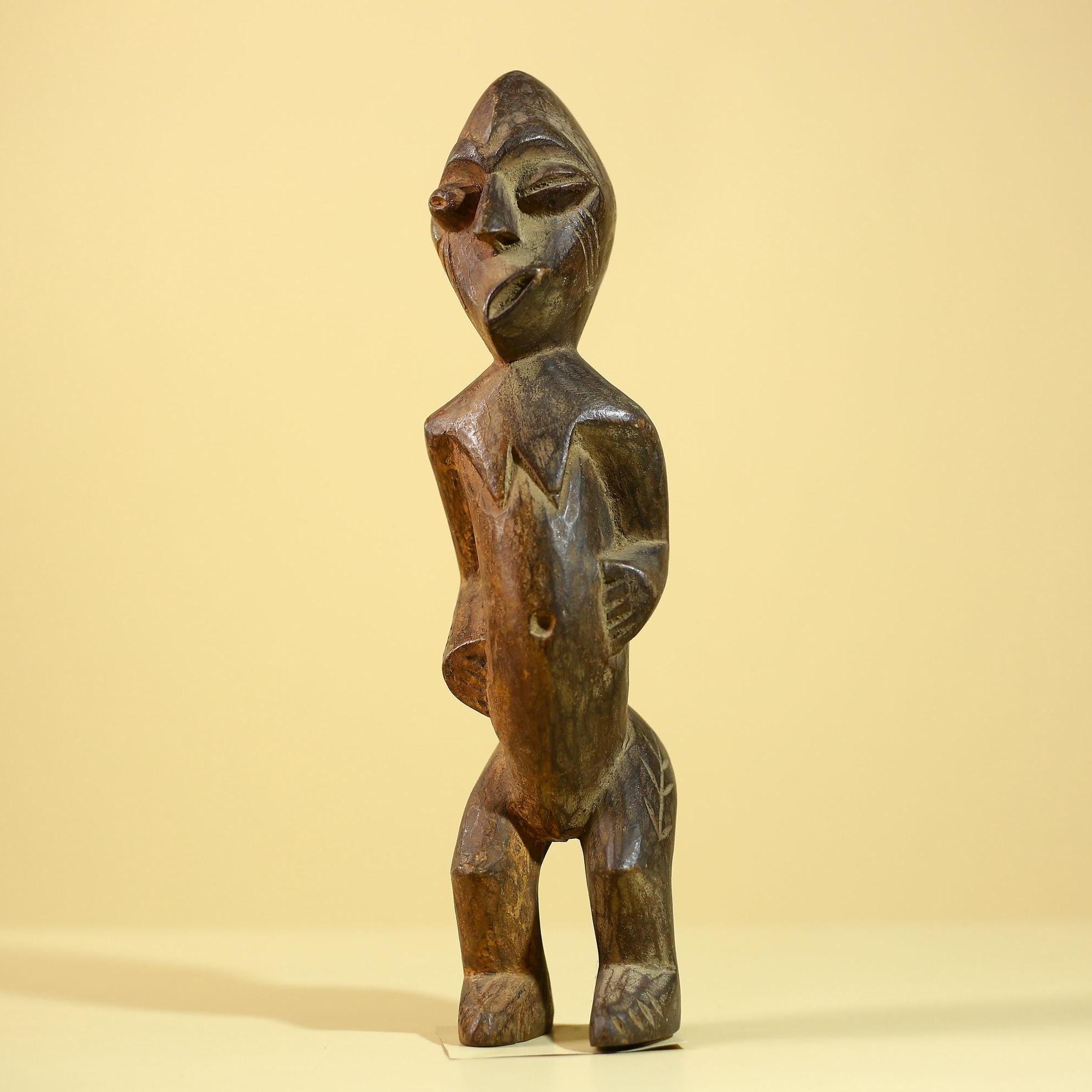 An African Sculpture Statue Carved Tribal Figure Old Wood Ethnographic Art-G6042