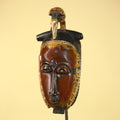 African Wooden Baule Mask with Horned Headdress – Hand Carved Tribal Art-G6150