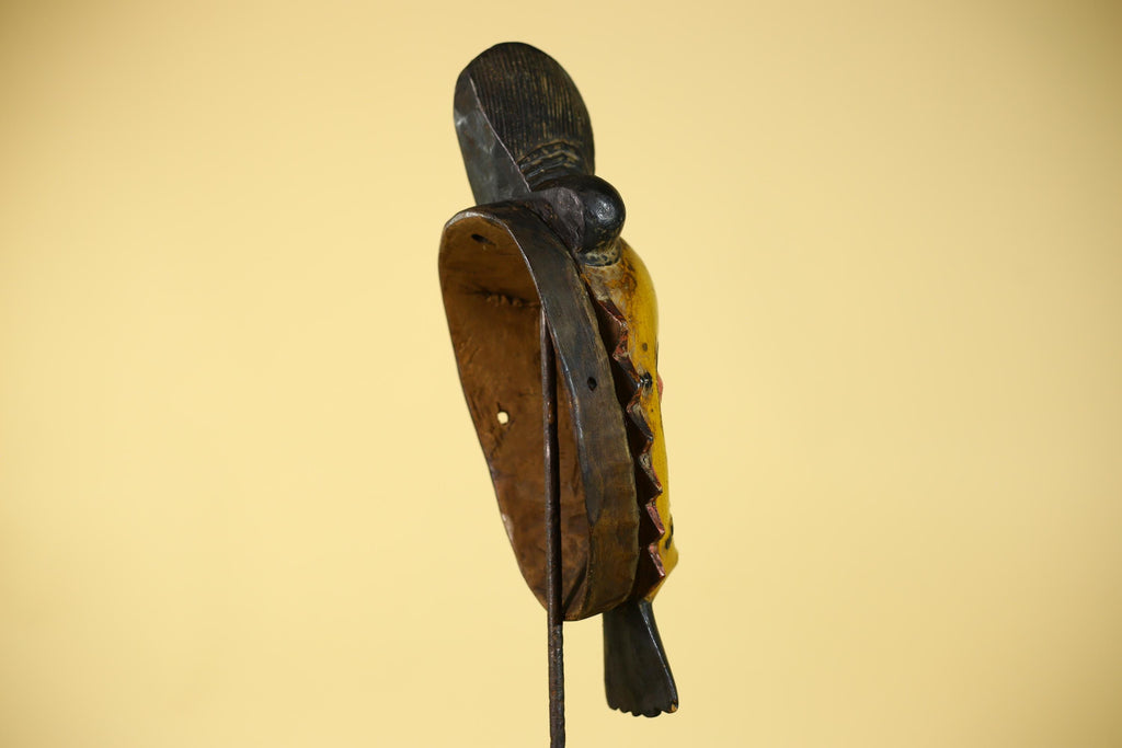 African Wooden Mask with Elongated Face – Baule Style Tribal Art-G6153