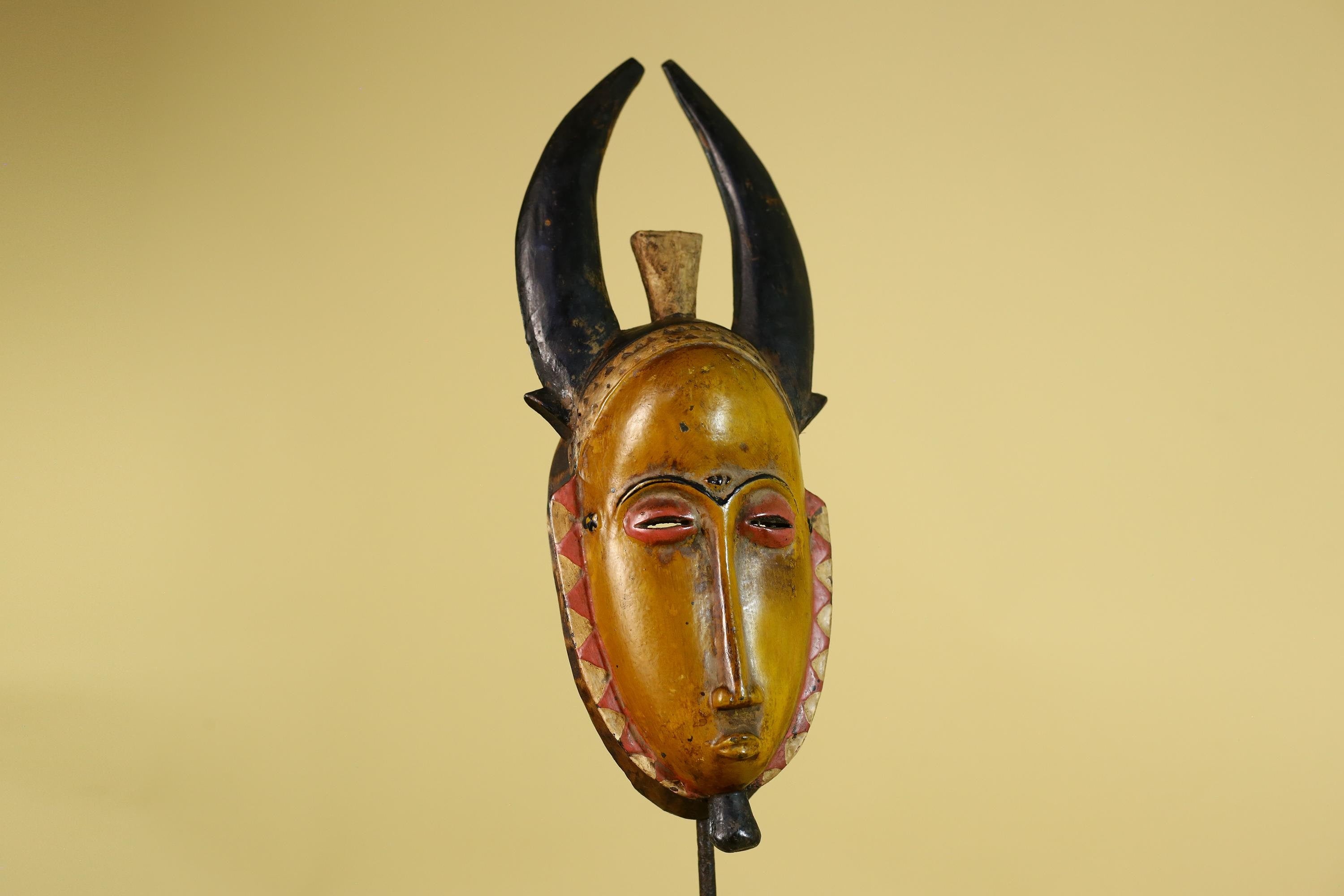 Baule African Mask Wooden Tribal Wall Art- Vintage African Art-G6158