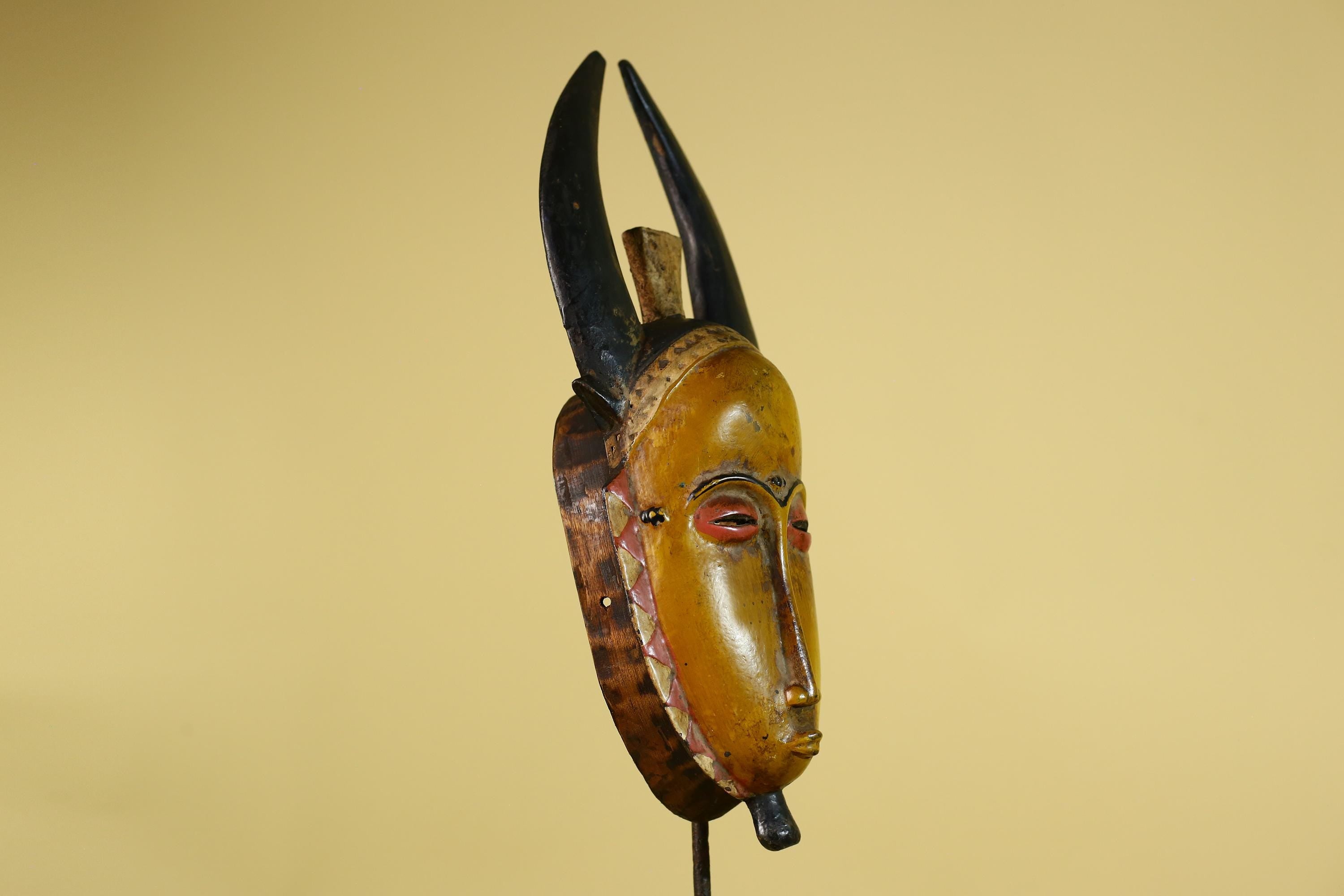 Baule African Mask Wooden Tribal Wall Art- Vintage African Art-G6158