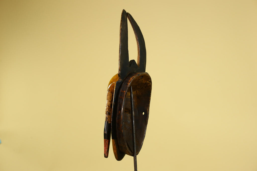 Baule African Mask Wooden Tribal Wall Art Vintage African Art-G6159
