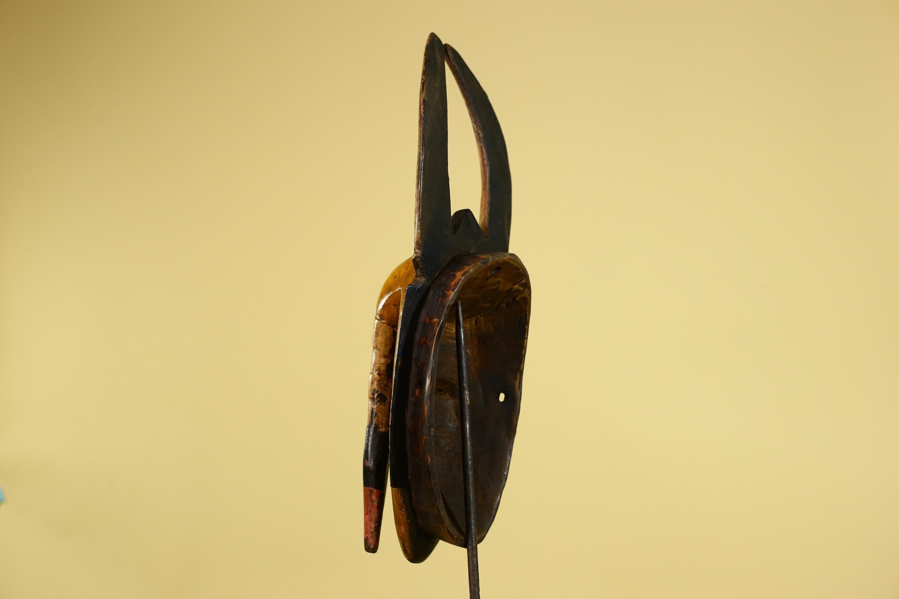 Baule African Mask Wooden Tribal Wall Art Vintage African Art-G6159