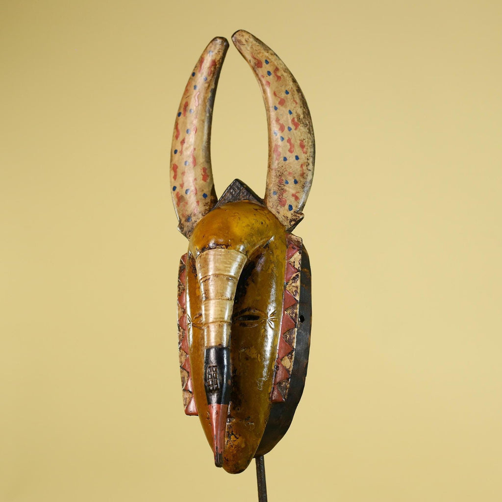 Baule African Mask Wooden Tribal Wall Art Vintage African Art-G6159