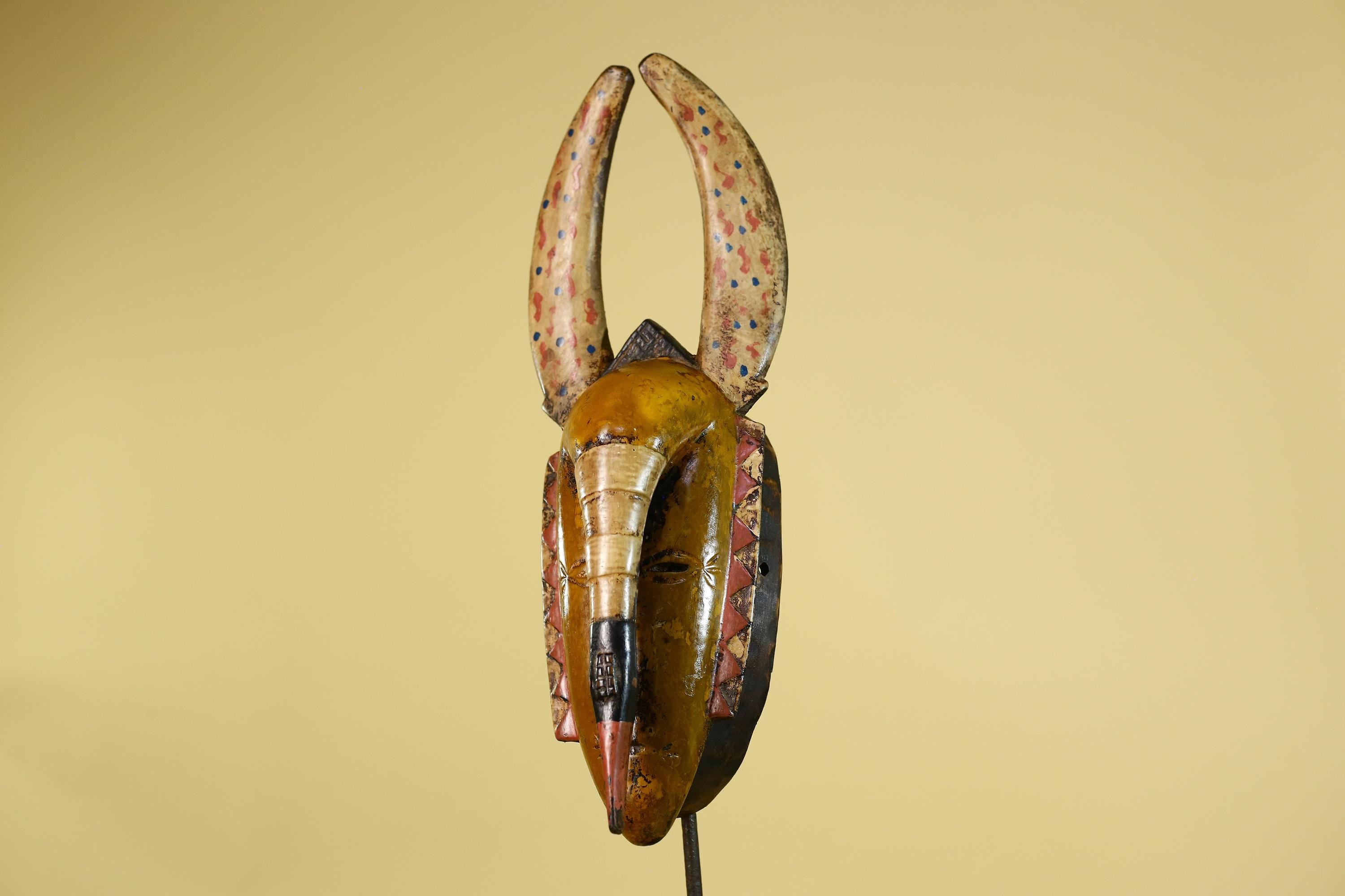 Baule African Mask Wooden Tribal Wall Art Vintage African Art-G6159